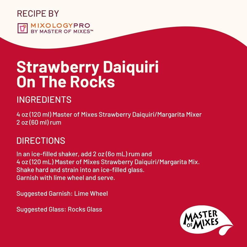 Master of Mixes Strawberry Daiquiri/Margarita Mix - Pack of 6 - Image 4